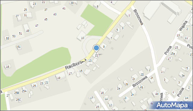 Rudy, Raciborska, 11, mapa Rudy