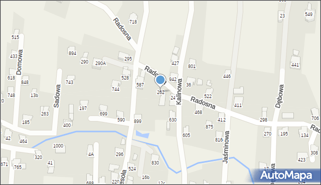 Rybarzowice, Radosna, 262, mapa Rybarzowice