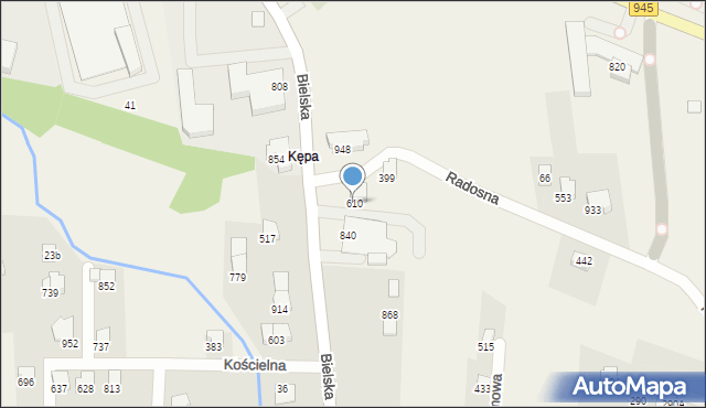 Rybarzowice, Radosna, 610, mapa Rybarzowice