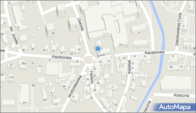 Rybnik, Raciborska, 22, mapa Rybnika