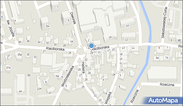 Rybnik, Raciborska, 23, mapa Rybnika