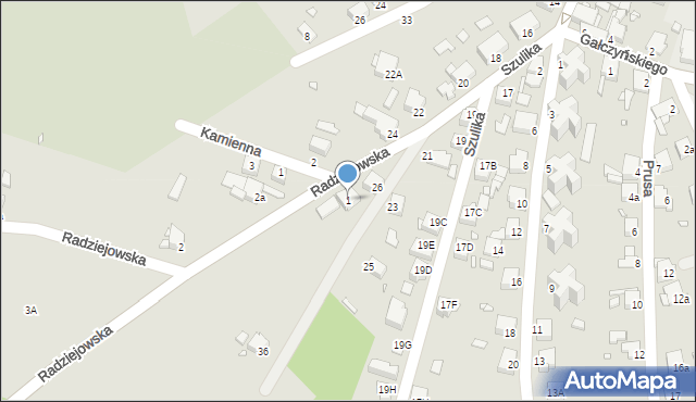 Rybnik, Radziejowska, 1, mapa Rybnika