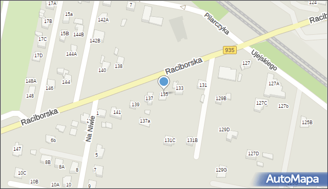 Rybnik, Raciborska, 135, mapa Rybnika