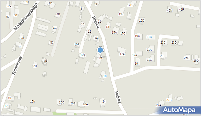 Rybnik, Rajska, 16, mapa Rybnika