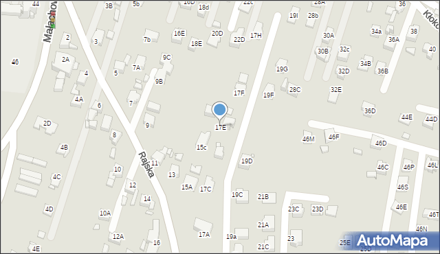 Rybnik, Rajska, 17E, mapa Rybnika