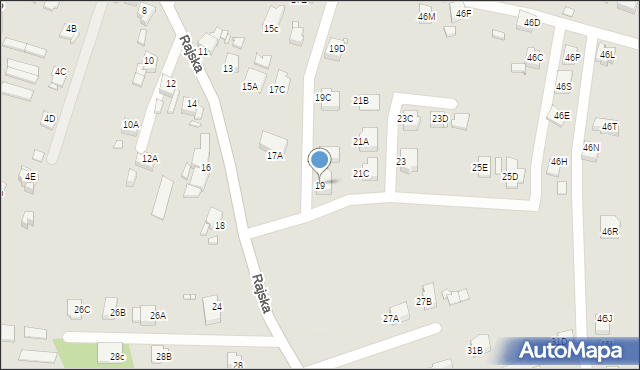 Rybnik, Rajska, 19, mapa Rybnika