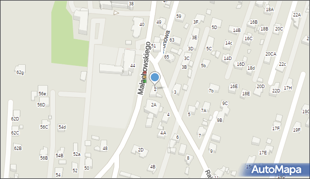 Rybnik, Rajska, 2, mapa Rybnika