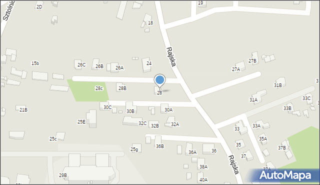 Rybnik, Rajska, 28, mapa Rybnika