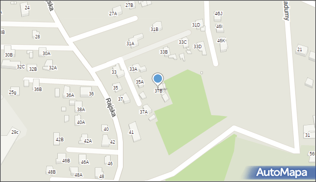 Rybnik, Rajska, 37B, mapa Rybnika