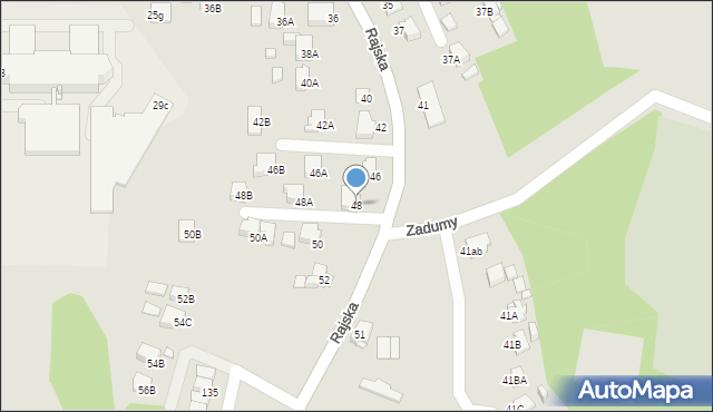 Rybnik, Rajska, 48, mapa Rybnika