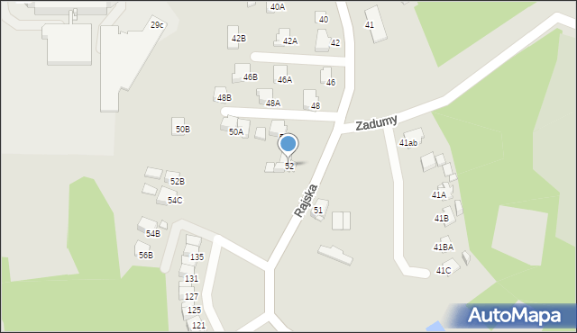 Rybnik, Rajska, 52, mapa Rybnika