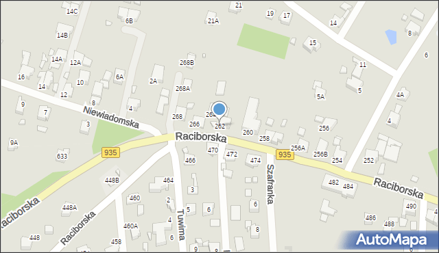 Rybnik, Raciborska, 262, mapa Rybnika