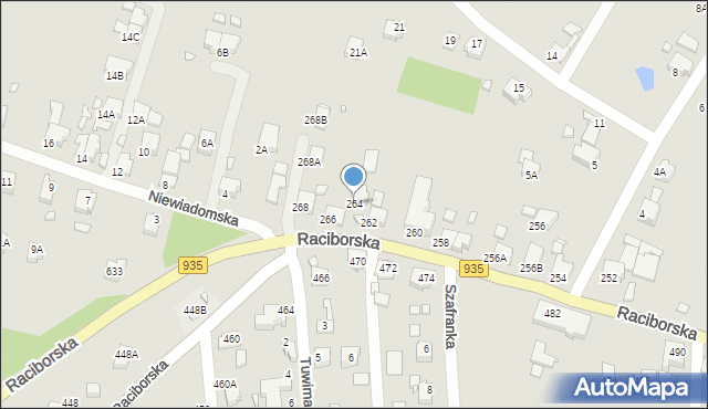 Rybnik, Raciborska, 264, mapa Rybnika