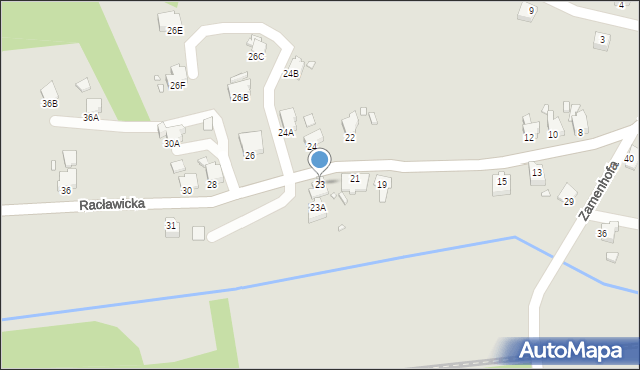 Rybnik, Racławicka, 23, mapa Rybnika