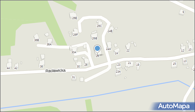 Rybnik, Racławicka, 26, mapa Rybnika