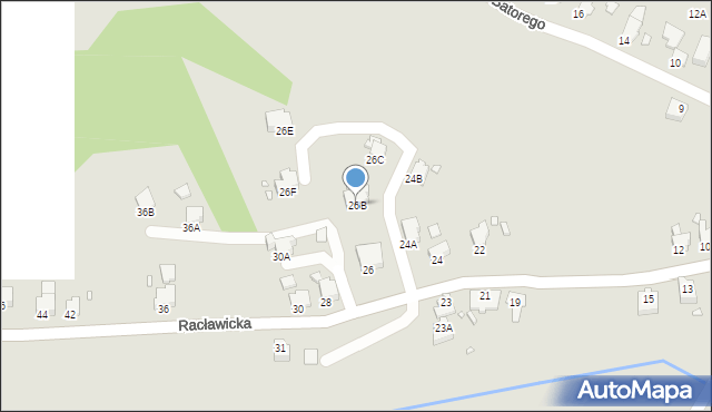 Rybnik, Racławicka, 26B, mapa Rybnika