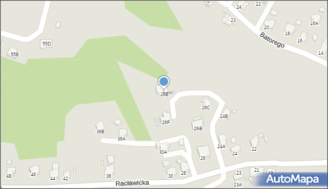 Rybnik, Racławicka, 26E, mapa Rybnika