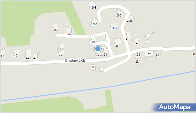 Rybnik, Racławicka, 30, mapa Rybnika