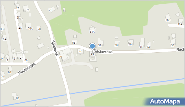 Rybnik, Racławicka, 55, mapa Rybnika