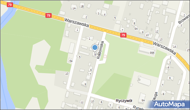 Ryczywół, Radomska, 4, mapa Ryczywół