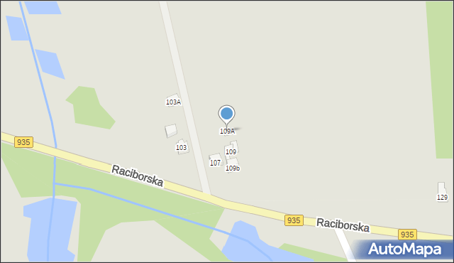 Rydułtowy, Raciborska, 109A, mapa Rydułtowy