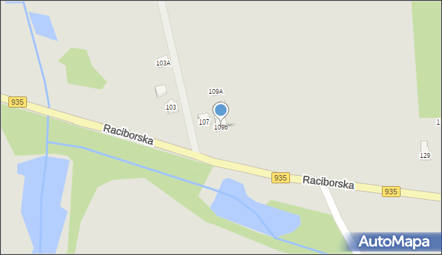 Rydułtowy, Raciborska, 109b, mapa Rydułtowy