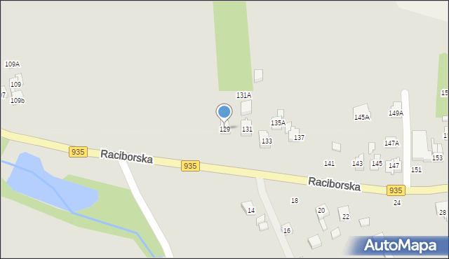 Rydułtowy, Raciborska, 129, mapa Rydułtowy