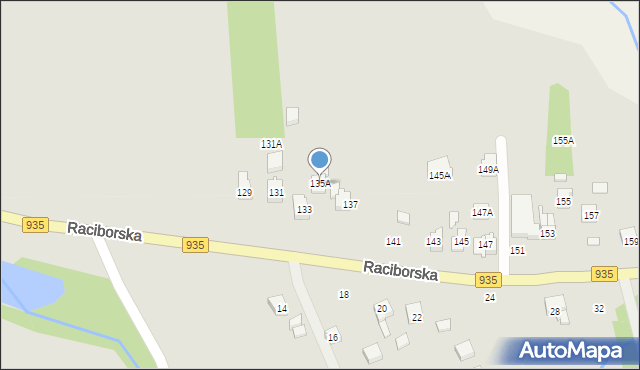 Rydułtowy, Raciborska, 135A, mapa Rydułtowy