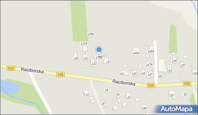 Rydułtowy, Raciborska, 135b, mapa Rydułtowy