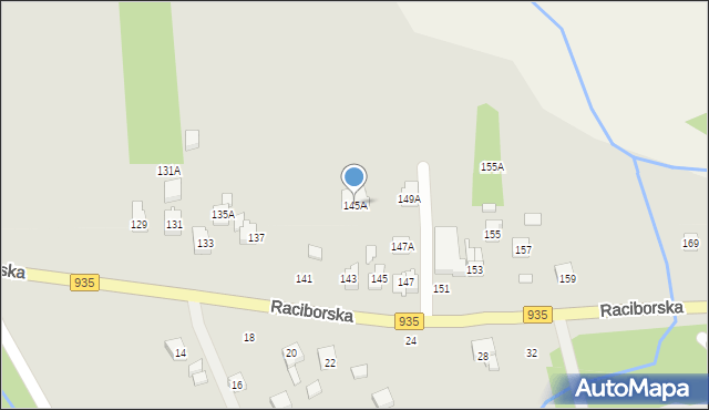 Rydułtowy, Raciborska, 145A, mapa Rydułtowy