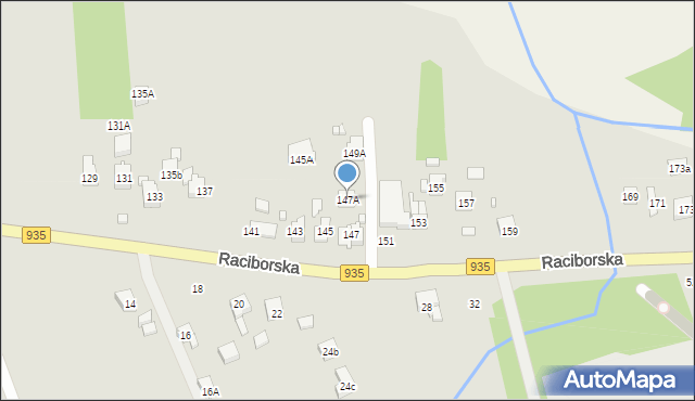 Rydułtowy, Raciborska, 147A, mapa Rydułtowy