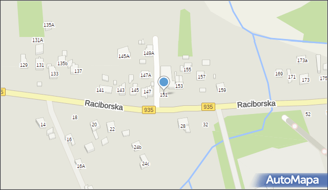 Rydułtowy, Raciborska, 151, mapa Rydułtowy