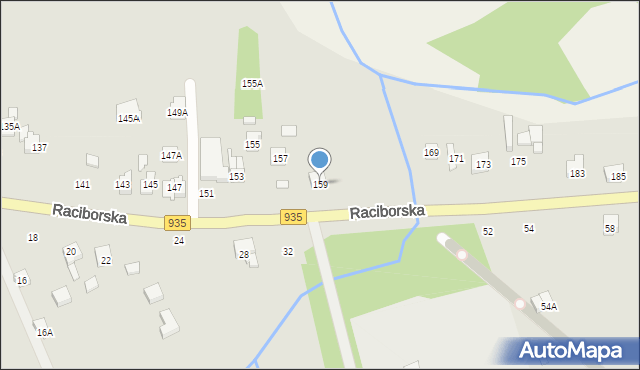 Rydułtowy, Raciborska, 159, mapa Rydułtowy