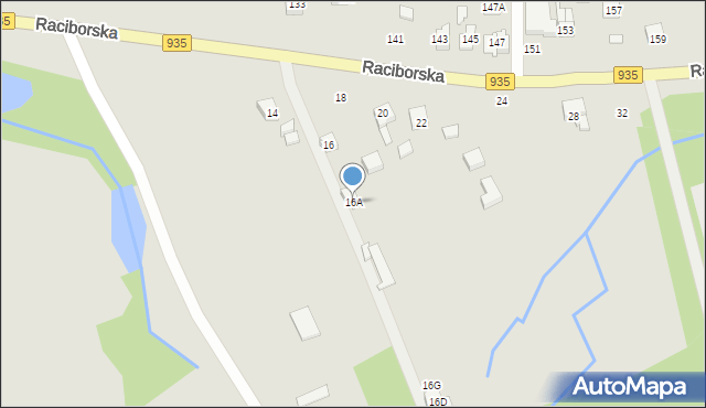 Rydułtowy, Raciborska, 16A, mapa Rydułtowy