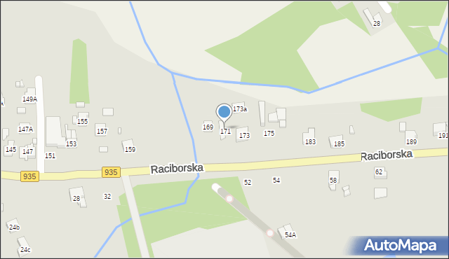 Rydułtowy, Raciborska, 171, mapa Rydułtowy