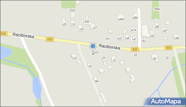 Rydułtowy, Raciborska, 18, mapa Rydułtowy