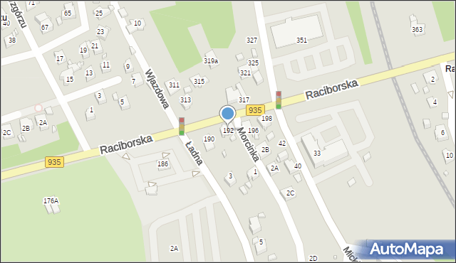 Rydułtowy, Raciborska, 192, mapa Rydułtowy