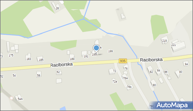 Rydułtowy, Raciborska, 197, mapa Rydułtowy