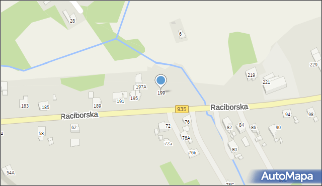 Rydułtowy, Raciborska, 199, mapa Rydułtowy