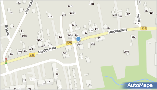 Rydułtowy, Raciborska, 246, mapa Rydułtowy