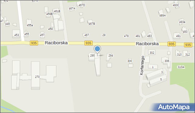 Rydułtowy, Raciborska, 292, mapa Rydułtowy