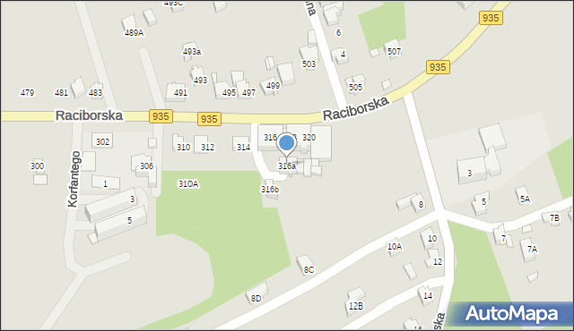 Rydułtowy, Raciborska, 316a, mapa Rydułtowy