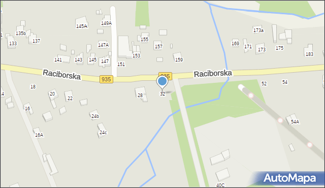 Rydułtowy, Raciborska, 32, mapa Rydułtowy