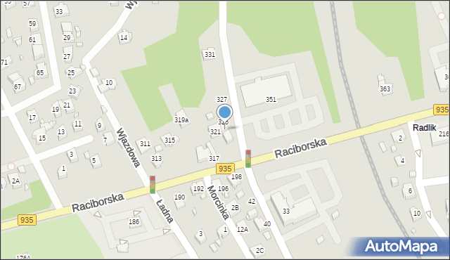 Rydułtowy, Raciborska, 323, mapa Rydułtowy