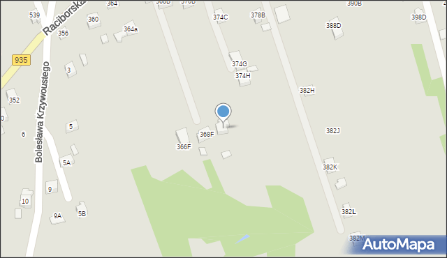 Rydułtowy, Raciborska, 370F, mapa Rydułtowy