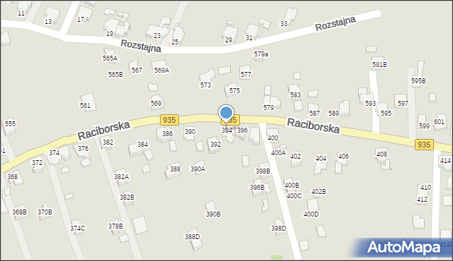 Rydułtowy, Raciborska, 394, mapa Rydułtowy