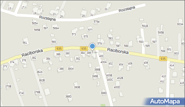 Rydułtowy, Raciborska, 398, mapa Rydułtowy