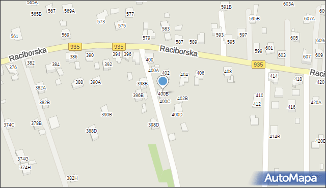 Rydułtowy, Raciborska, 400B, mapa Rydułtowy