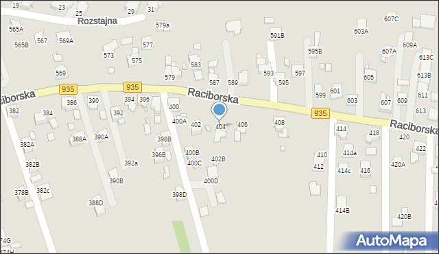 Rydułtowy, Raciborska, 404, mapa Rydułtowy