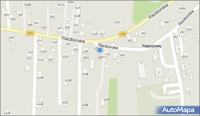 Rydułtowy, Raciborska, 430, mapa Rydułtowy